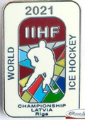  Значок Чемпионат Мира по хоккею  2021 латвия (нов)